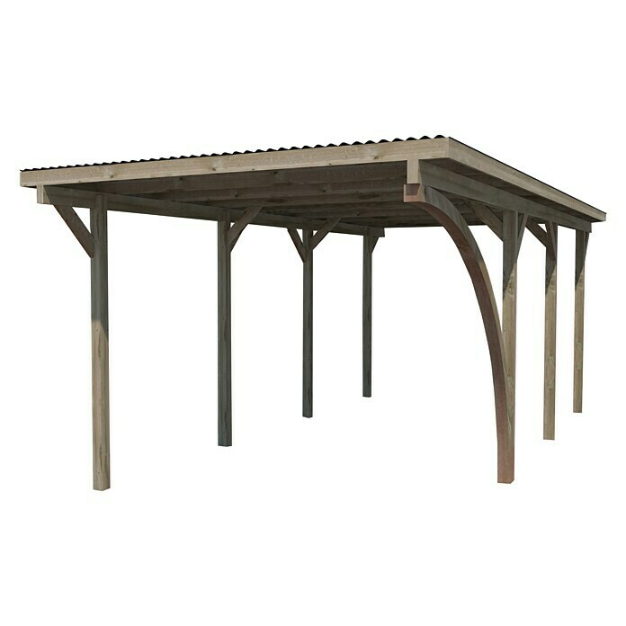 Weka Carport 606 AL x B: 600 mm x 300 cm Diagonal View