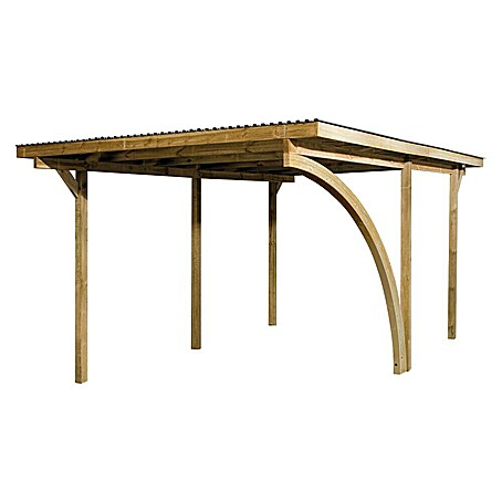 Weka Carport 606 A (Außenmaß inkl. Dachüberstand (B x T): 3 x 5 m, Einzelcarport, Kesseldruckimprägniert)