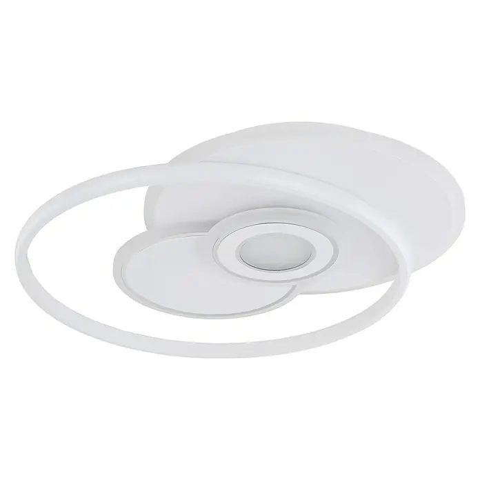Globo LED-Deckenleuchte RODERICK - 50 W, L x B x H: 54 x 46 x 6 cm, Weiß, Warmweiß - Moderne weiße Deckenleuchte mit elegantem Design, ideal für stilvolle Innenräume. Die Leuchte sorgt für eine angenehme und helle Beleuchtung.