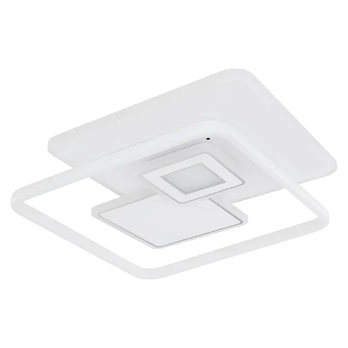 Globo LED-Deckenleuchte RODERICK - 50 W, L x B x H: 50 x 50 x 6 cm, Weiß, Warmweiß - Deckenleuchte mit weißem, quadratischem Design. Die moderne LED-Lampe sorgt für stilvolle Beleuchtung in jedem Raum und setzt attraktive Akzente.