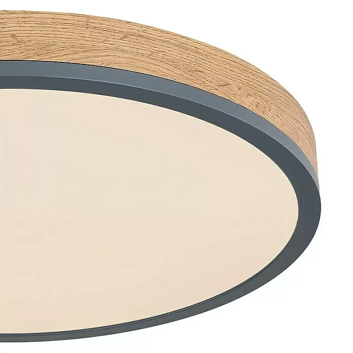 Globo Doro LED-Deckenleuchte rund Holzoptik - 24 W, Durchmesser: 45 cm, Graphit/Holzoptik, Mehrfarbig - Detailaufnahme
