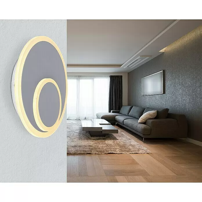 Globo LED-Wandleuchte rund VILLA - 16 W, Warmweiß - Stimmungsaufnahme