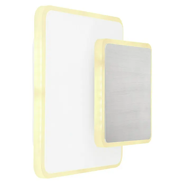 Globo LED-Wandleuchte MANY - 12 W, L x B x H: 17 x 20 x 17 cm, Weiß, Warmweiß - Moderne LED-Wandleuchte mit zwei Quadraten, die ein warmes Licht ausstrahlen. Ideal für stilvolle Innenräume.