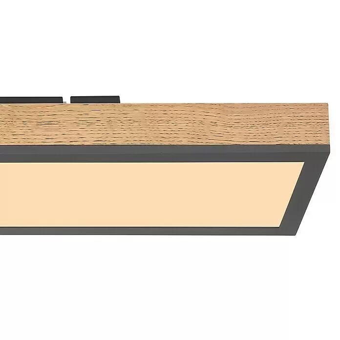 Globo Doro LED-Panel Holzoptik - 18 W, 60 x 15 cm, Holzoptik/Graphit, Warmweiß - Detailaufnahme