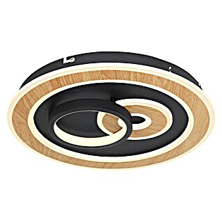 Globo Okrugla stropna LED svjetiljka Chessy (40 W, Ø x V: 400 mm x 6,5 cm, Crna, Topla bijela)