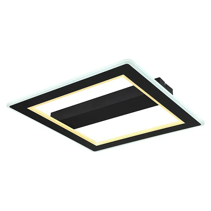 Globo LED-Deckenleuchte MATTIA - 30 W, L x B x H: 45 x 45 x 5 cm, Schwarz, Warmweiß - Moderne LED-Deckenleuchte mit rechteckigem Design. Das elegante Lichtelement ist eine stilvolle Ergänzung für jeden Raum.