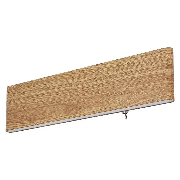 Globo LED-Wandleuchte SIEGFRIED - B x H: 29,5 x 8 cm, 12 W, Holz, Warmweiß - Eine hölzerne Wandleuchte mit einem warmen Farbton und einer subtilen Beleuchtung, ideal für stimmungsvolle Akzente.