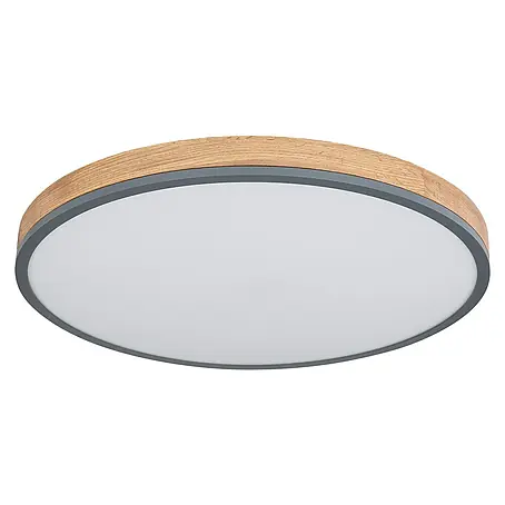 Globo Doro LED-Deckenleuchte rund Holzoptik