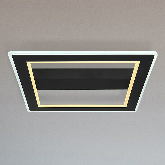 Globo LED-Deckenleuchte MATTIA (30 W, L x B x H: 45 x 45 x 5 cm, Schwarz, Warmweiß)