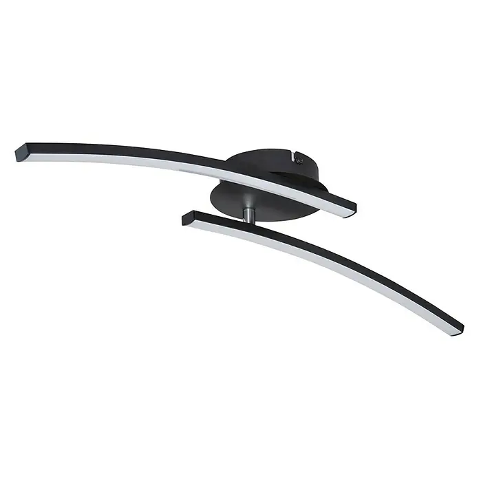 Globo LED-Deckenleuchte TANSY I - 12 W, L x B x H: 59 x 12 x 11 cm, Schwarz, Warmweiß, 1 Stk. - Moderne LED-Deckenleuchte mit geschwungenen Armen und elegantem Design für stilvolle Beleuchtung in jedem Raum.