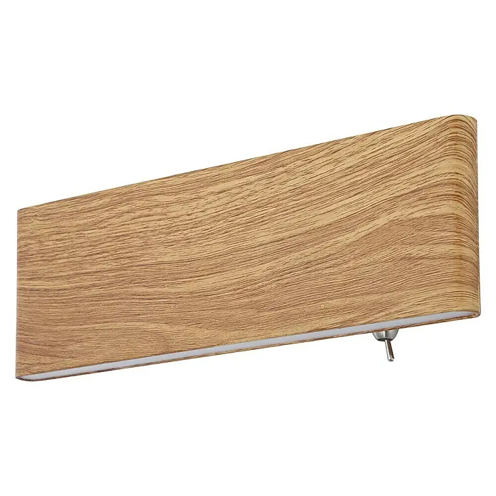 Globo LED-Wandleuchte SIEGFRIED - B x H: 22,5 x 8 cm, 8 W, Holz, Warmweiß - Elegante Wandleuchte mit Holzstruktur. Die stilvolle Lampe sorgt für warmes Licht und ist ein echter Hingucker im Raum.