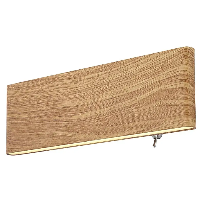 Globo LED-Wandleuchte SIEGFRIED - B x H: 22,5 x 8 cm, 8 W, Holz, Warmweiß - Holz-Wandleuchte mit warmem Lichtschein. Ideal für eine gemütliche Atmosphäre.