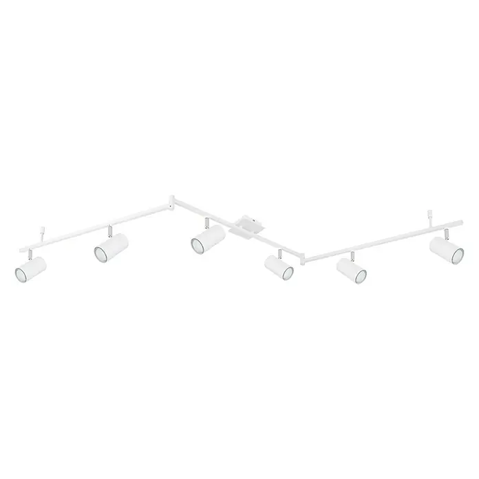 Globo Robby Deckenstrahler - 35 W, L x B x H: 180 x 10 x 18,5 cm, Weiß, Sonstige - Weiße Deckenschiene mit sechs Strahlern, die eine moderne und flexible Beleuchtungslösung bietet. Ideal für Wohn- und Geschäftsräume.