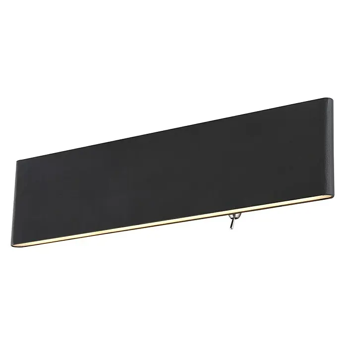 Globo LED-Wandleuchte SIEGFRIED - B x H: 29,5 x 8 cm, 12 W, Schwarz, Warmweiß - Moderne Wandleuchte mit minimalistischem, rechteckigem Design in Schwarz und warmweißem Licht, ideal für stilvolle Innenräume.