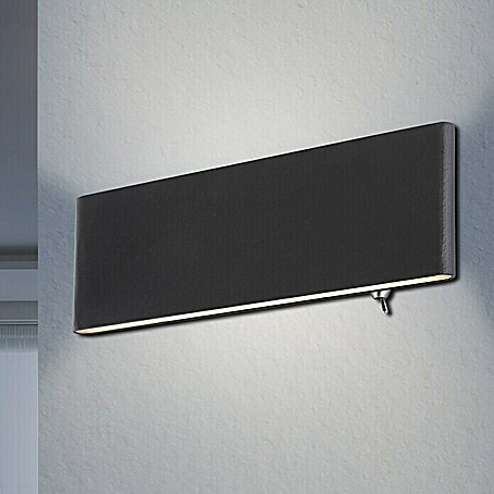 Globo LED-Wandleuchte SIEGFRIED (B x H: 22,5 x 8 cm, 8 W, Schwarz, Warmweiß)