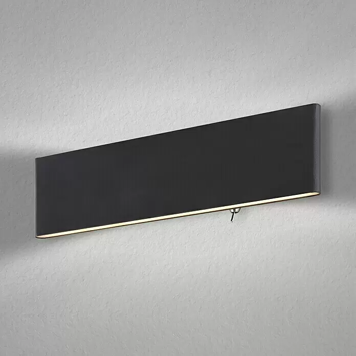 Globo LED-Wandleuchte SIEGFRIED - B x H: 29,5 x 8 cm, 12 W, Schwarz, Warmweiß - Bildausschnitt