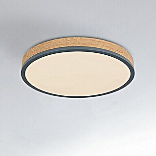 Globo Doro LED-Deckenleuchte rund (24 W, Ø x H: 450 mm x 8,5 cm, Graphit, Warmweiß)