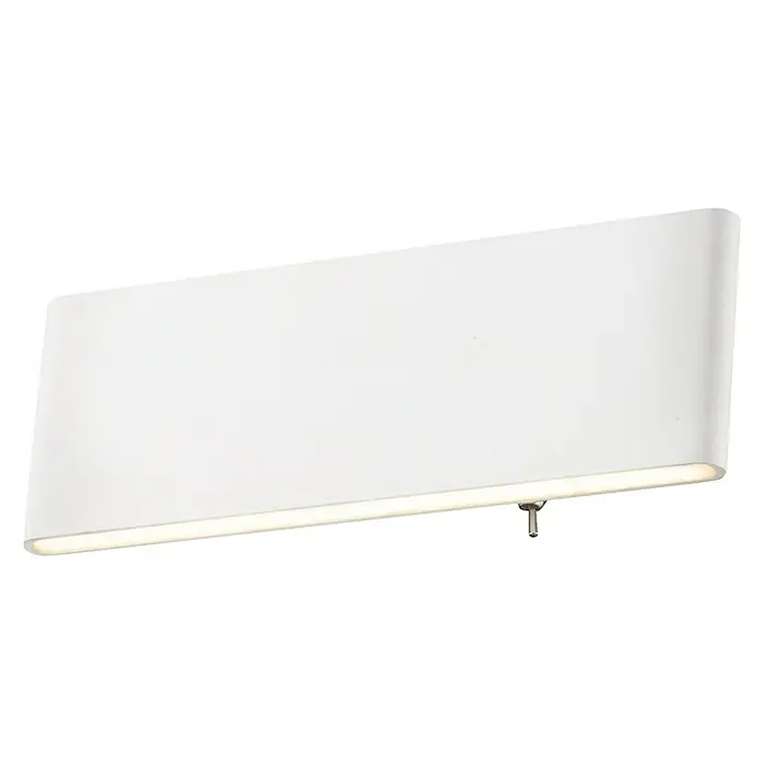 Globo LED-Wandleuchte SIEGFRIED - B x H: 22,5 x 8 cm, 8 W, Weiß, Warmweiß - Schlichte, weiße Wandleuchte mit sanftem Lichtschein für eine moderne und elegante Beleuchtung in jedem Raum.