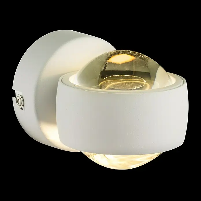Globo Wandleuchte RANDI - 6 W, Weiß, Sonstige - Wandleuchte in Weiß mit transparentem Glasdiffusor, modernes Design für Innenräume.