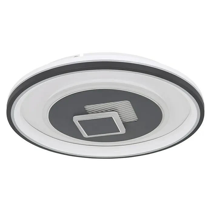 Globo LED-Deckenleuchte SUNDI - 46 W, L x B x H: 50 x 50 x 7 cm, Weiß, Warmweiß - Deckenleuchte mit modernem Design, kreisförmig mit quadratischem Element in der Mitte. Ideal für stilvolle Innenräume.