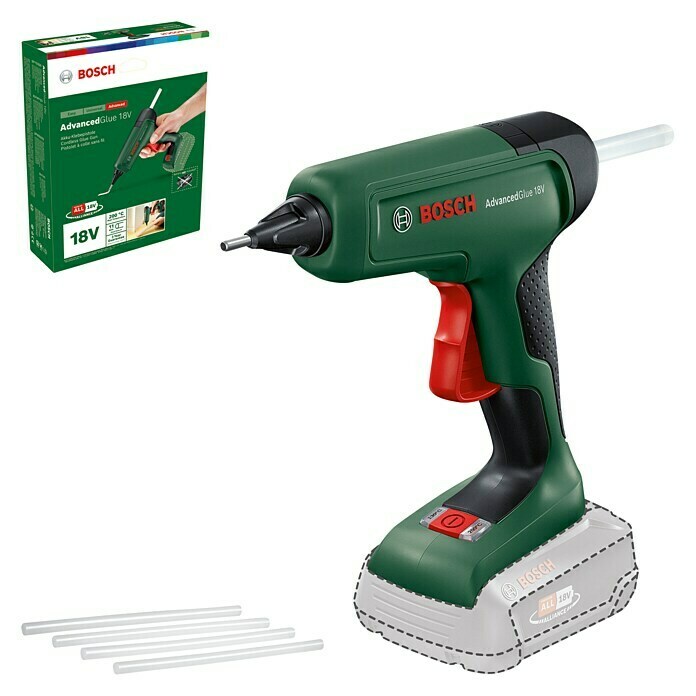 Bosch 18 V Power for All Akku-Heißklebepistole AdvancedGlue 18V18 V, Ohne Akku, Temperaturbereich: +130 °C bis +200 °C Diagonal View