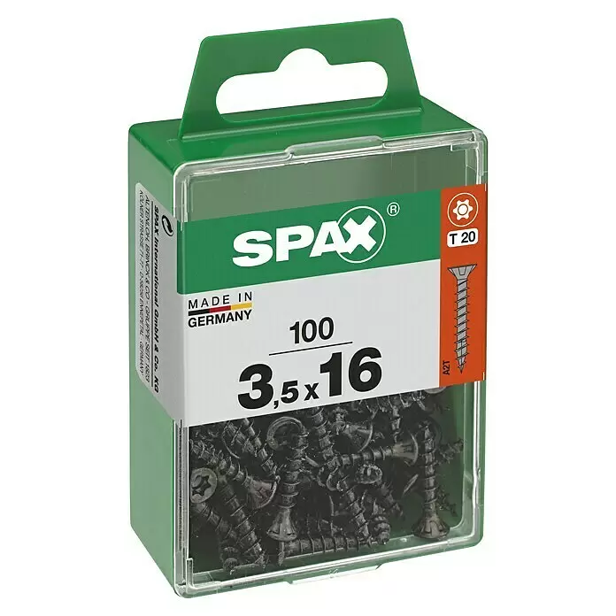 Spax T-Star plus Universalschraube - Ø x L: 3,5 x 16 mm, Vollgewinde, 100 Stk. - Diagonale Ansicht
