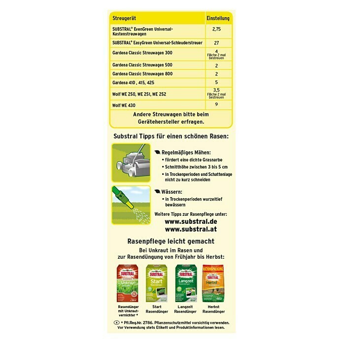Substral Rasendünger 3 in 19 kg, Inhalt ausreichend für ca.: 250 m² Back View