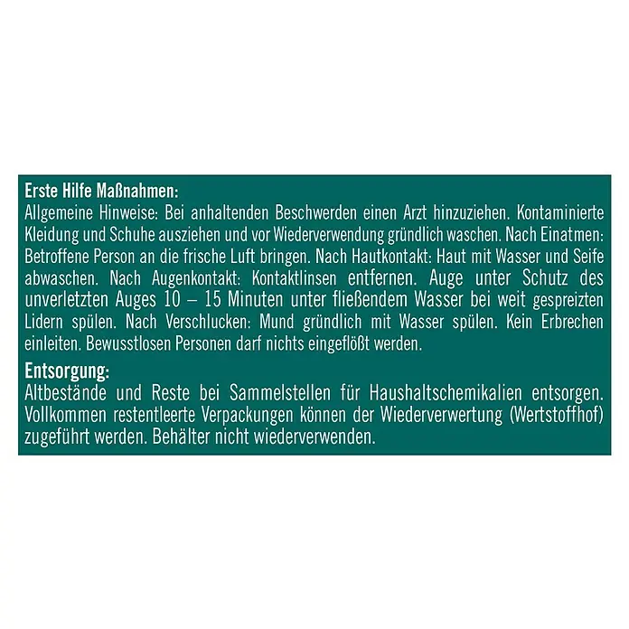 Substral Celaflor Marderschutz EX - Geeignet für: Marder - Erste-Hilfe-Anleitung und Entsorgungshinweise.