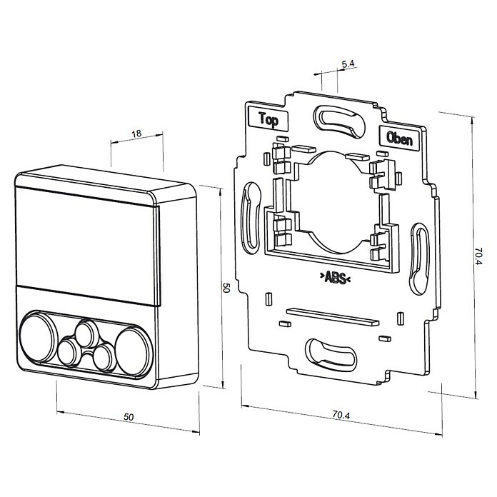 WIR elektronik Funksender Zeitschaltuhr eUHR eU140 (L x B x H: 50 x 50 x 15 mm, Reinweiß) | BAUHAUS