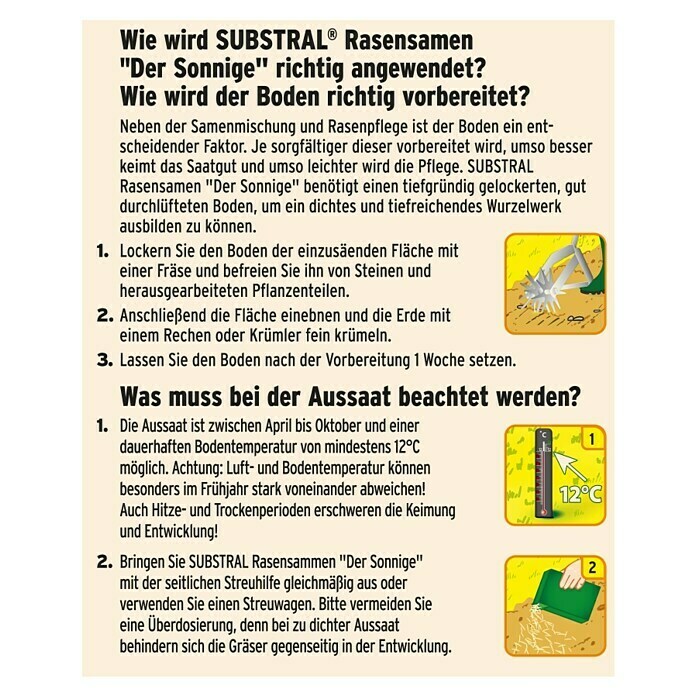 Substral Rasensamen Der Sonnige1,125 kg, 50 m² Back View