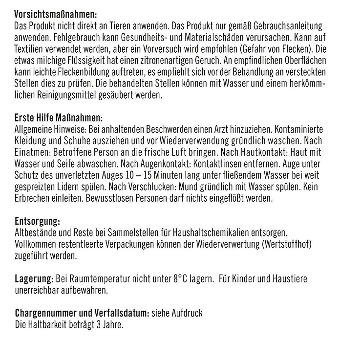 Substral Celaflor Hunde- & Katzen-Stopp - 500 ml, Max. Anwendungsfläche: 10 m² - Sicherheitshinweise und Erste Hilfe Maßnahmen für ein Reinigungsprodukt.