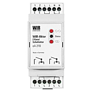 WIR elektronik Aktor 2-Kanal eA210 Hutschienenmontage (Schaltleistung: 5 A 250 VAC/1250 VA, 2-Kanal)