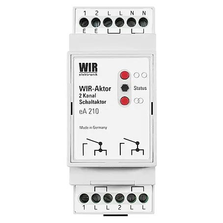 WIR elektronik  Aktor 2-Kanal eA210 Hutschienenmontage