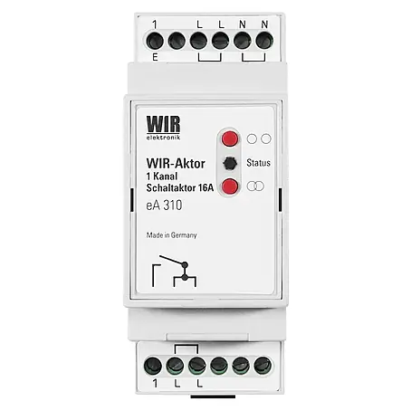 WIR elektronik  Aktor 1-Kanal eA310 Hutschienenmontage