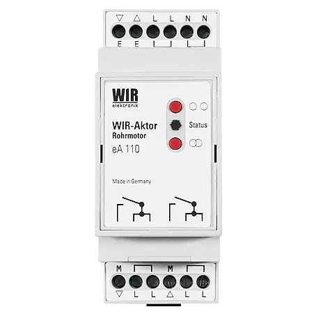 WIR elektronik  Aktor Rohrmotor eA110 Hutschienenmontage