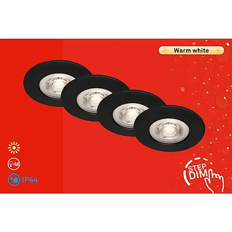 Briloner  Set de focos LED empotrables redondos Kulana regulable