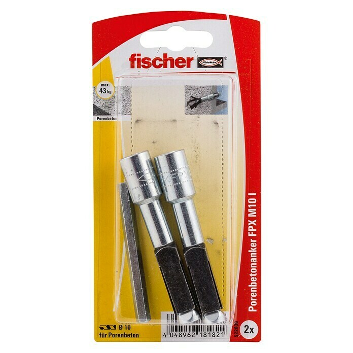 Fischer Porenbetonanker FPX  (M8, Länge Dübel: 75 mm, 2 Stk., Galvanisch verzinkt)