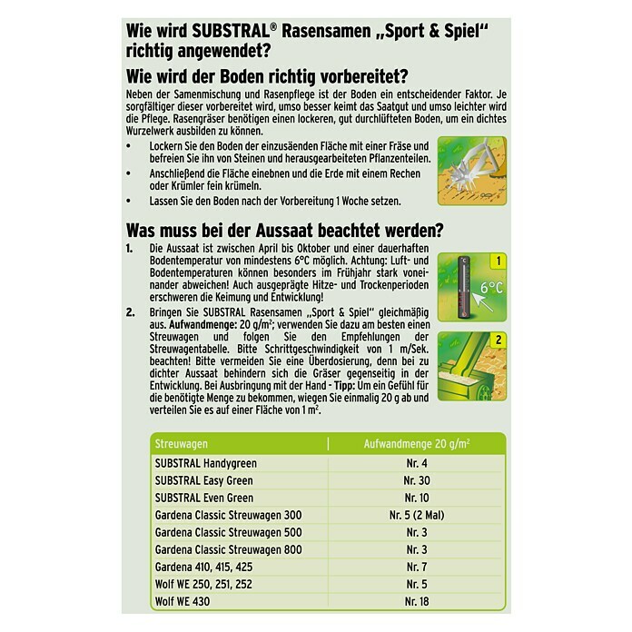 Substral Spiel- & Sportrasensamen2 kg, 100 m² Back View