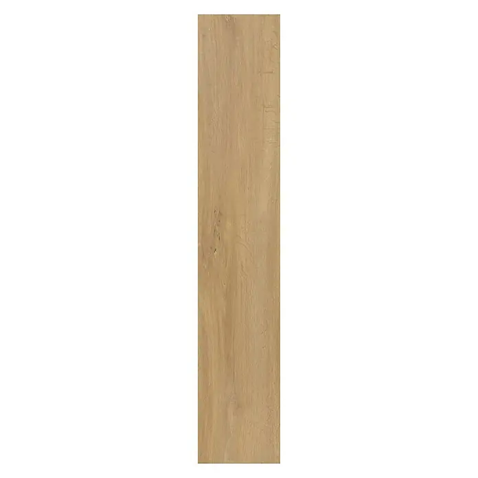 Living by Haro Hydrostar Designboden - Eiche Trient Natur, Landhausdiele, 1.282 x 235 x 6,5 mm - Produktansicht eines einzelnen, beigefarbenen Laminat-Bodenbretts mit natürlicher Holzmaserung für ein elegantes und stilvolles Zuhause.