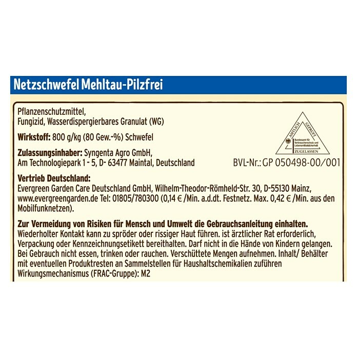 Substral Naturen Pilzfrei Netzschwefel (6 x 10 g)