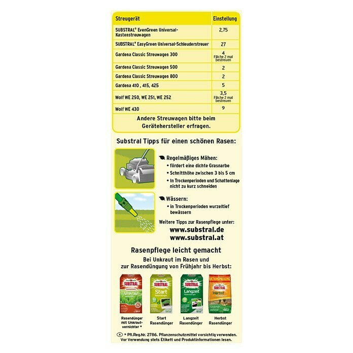 Substral Rasendünger 3 in 114 kg, Inhalt ausreichend für ca.: 400 m² Back View