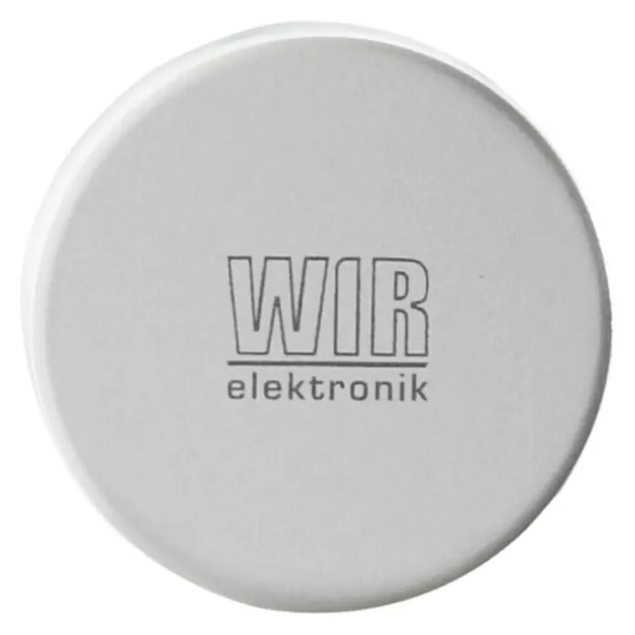 WIR elektronik Sonnensensor Funk eSO400 - Weiß - Abbildung eines runden, weißen Produkts von WIR elektronik, das ein schlichtes und modernes Design aufweist.