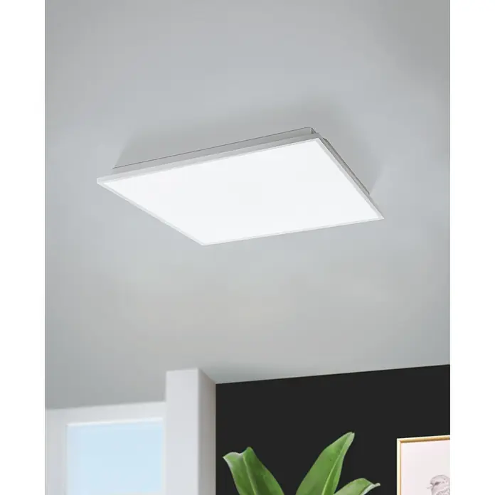 Eglo connect.z LED-Panel HERRORA-Z - 22 W, L x B x H: 45 x 45 x 4 cm, Weiß - Moderne, quadratische Deckenleuchte mit hellem Licht und schlichtem Design, ideal für jeden Raum.