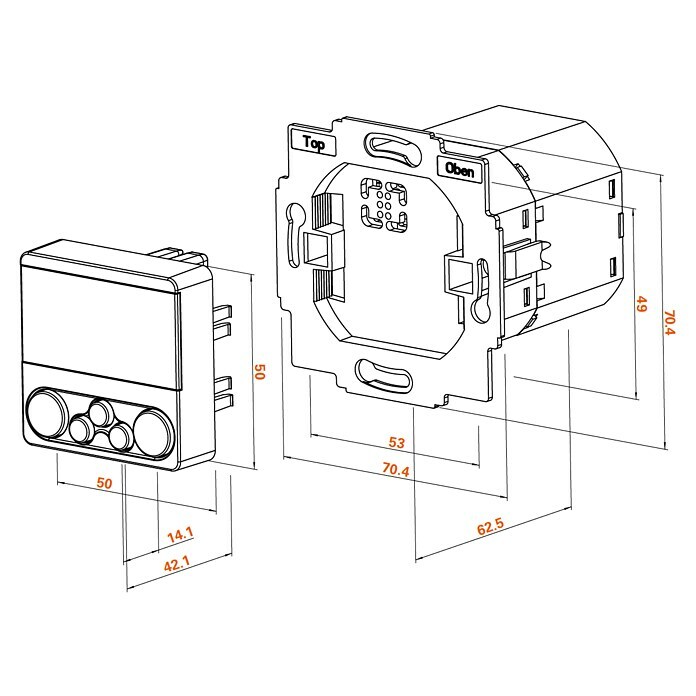 WIR elektronik Funksender eUHR eU340 SmartSafe (L x B x H: 50 x 50 x 15 mm, Verkehrsweiß) | BAUHAUS