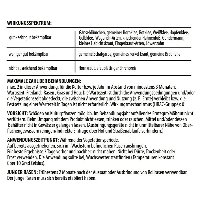 Roundup Unkrautvernichter Rasen-UnkrautfreiGlyphosatfrei, 1 l Back View