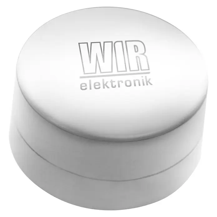 WIR elektronik Sonnensensor Funk eSO400 - Weiß - Produktabbildung eines runden, weißen elektronischen Geräts von WIR Elektronik, ideal für vielfältige Anwendungen.