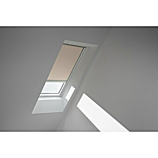 Velux Dachfensterrollo Elektro DML FK04 4556S (Farbe: Sandbeige - 4556S, Farbe Schiene: Aluminium, Elektrisch)