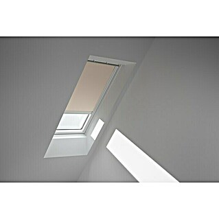 Velux Dachfensterrollo Solar DSL MK08 4556SWL (Farbe: Sandbeige - 4556SWL, Farbe Schiene: Weiß, Solarbetrieben)