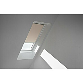 Velux Dachfensterrollo Solar DSL SK08 4556SWL (Farbe: Sandbeige - 4556SWL, Farbe Schiene: Weiß, Solarbetrieben)