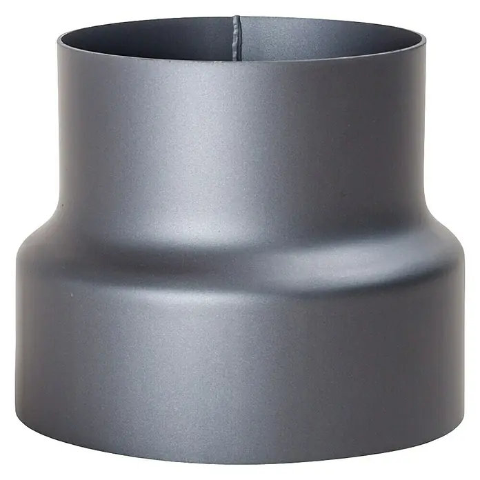 Bertrams Ofenrohrerweiterung - Durchmesser: 150 mm - 180 mm, Senotherm lackiert, Gussgrau - Graue Ofenrohrreduzierung für den Anschluss von Rohren mit unterschiedlichem Durchmesser. Ideal für Kamin- und Ofeninstallationen.